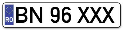 Placuta inmatriculare numar auto  BN-96-XXX, BN 96 XXX, BN96XXX