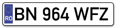 Placuta inmatriculare numar auto  BN-964-WFZ, BN 964 WFZ, BN964WFZ