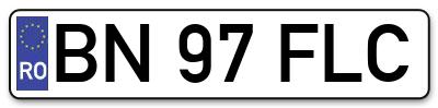 Placuta inmatriculare numar auto  BN-97-FLC, BN 97 FLC, BN97FLC