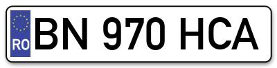 Placuta inmatriculare numar auto  BN-970-HCA, BN 970 HCA, BN970HCA