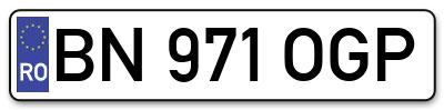 Placuta inmatriculare numar auto  BN-971-OGP, BN 971 OGP, BN971OGP