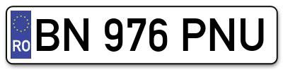 Placuta inmatriculare numar auto  BN-976-PNU, BN 976 PNU, BN976PNU
