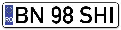 Placuta inmatriculare numar auto  BN-98-SHI, BN 98 SHI, BN98SHI