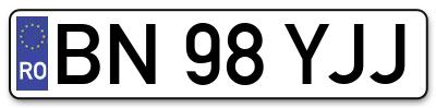 Placuta inmatriculare numar auto  BN-98-YJJ, BN 98 YJJ, BN98YJJ