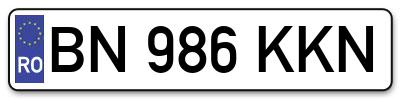 Placuta inmatriculare numar auto  BN-986-KKN, BN 986 KKN, BN986KKN