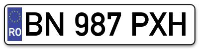 Placuta inmatriculare numar auto  BN-987-PXH, BN 987 PXH, BN987PXH