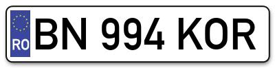 Placuta inmatriculare numar auto  BN-994-KOR, BN 994 KOR, BN994KOR
