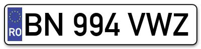 Placuta inmatriculare numar auto  BN-994-VWZ, BN 994 VWZ, BN994VWZ