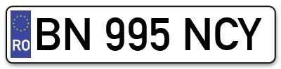 Placuta inmatriculare numar auto  BN-995-NCY, BN 995 NCY, BN995NCY