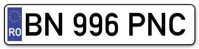 Placuta inmatriculare numar auto  BN-996-PNC, BN 996 PNC, BN996PNC