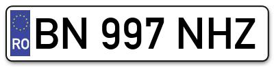 Placuta inmatriculare numar auto  BN-997-NHZ, BN 997 NHZ, BN997NHZ