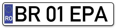 Placuta inmatriculare numar auto  BR-01-EPA, BR 01 EPA, BR01EPA