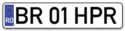 Placuta inmatriculare numar auto  BR-01-HPR, BR 01 HPR, BR01HPR