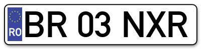 Placuta inmatriculare numar auto  BR-03-NXR, BR 03 NXR, BR03NXR