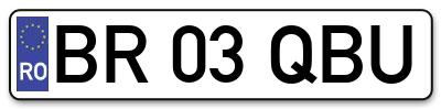 Placuta inmatriculare numar auto  BR-03-QBU, BR 03 QBU, BR03QBU