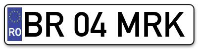 Placuta inmatriculare numar auto  BR-04-MRK, BR 04 MRK, BR04MRK
