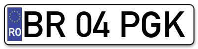 Placuta inmatriculare numar auto  BR-04-PGK, BR 04 PGK, BR04PGK
