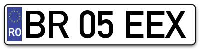 Placuta inmatriculare numar auto  BR-05-EEX, BR 05 EEX, BR05EEX