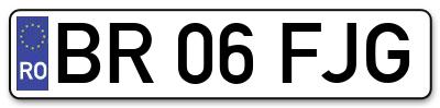Placuta inmatriculare numar auto  BR-06-FJG, BR 06 FJG, BR06FJG