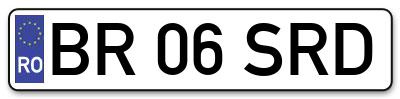 Placuta inmatriculare numar auto  BR-06-SRD, BR 06 SRD, BR06SRD