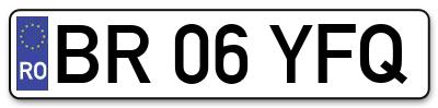 Placuta inmatriculare numar auto  BR-06-YFQ, BR 06 YFQ, BR06YFQ