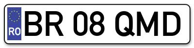 Placuta inmatriculare numar auto  BR-08-QMD, BR 08 QMD, BR08QMD