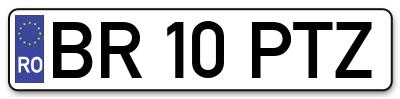 Placuta inmatriculare numar auto  BR-10-PTZ, BR 10 PTZ, BR10PTZ