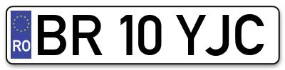 Placuta inmatriculare numar auto  BR-10-YJC, BR 10 YJC, BR10YJC