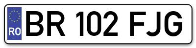 Placuta inmatriculare numar auto  BR-102-FJG, BR 102 FJG, BR102FJG