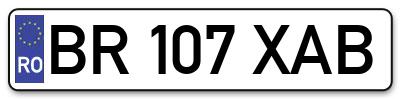 Placuta inmatriculare numar auto  BR-107-XAB, BR 107 XAB, BR107XAB