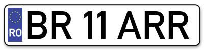 Placuta inmatriculare numar auto  BR-11-ARR, BR 11 ARR, BR11ARR