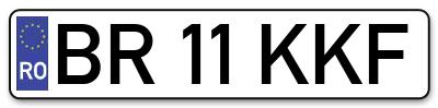 Placuta inmatriculare numar auto  BR-11-KKF, BR 11 KKF, BR11KKF