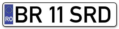 Placuta inmatriculare numar auto  BR-11-SRD, BR 11 SRD, BR11SRD