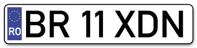 Placuta inmatriculare numar auto  BR-11-XDN, BR 11 XDN, BR11XDN