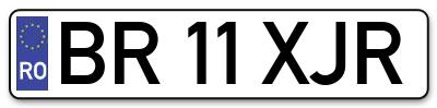 Placuta inmatriculare numar auto  BR-11-XJR, BR 11 XJR, BR11XJR