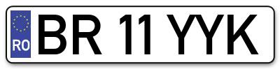 Placuta inmatriculare numar auto  BR-11-YYK, BR 11 YYK, BR11YYK