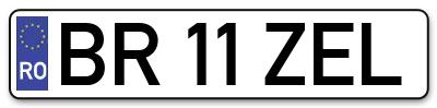 Placuta inmatriculare numar auto  BR-11-ZEL, BR 11 ZEL, BR11ZEL