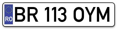 Placuta inmatriculare numar auto  BR-113-OYM, BR 113 OYM, BR113OYM
