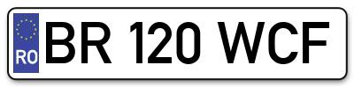 Placuta inmatriculare numar auto  BR-120-WCF, BR 120 WCF, BR120WCF