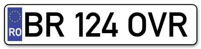 Placuta inmatriculare numar auto  BR-124-OVR, BR 124 OVR, BR124OVR