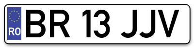 Placuta inmatriculare numar auto  BR-13-JJV, BR 13 JJV, BR13JJV