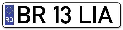 Placuta inmatriculare numar auto  BR-13-LIA, BR 13 LIA, BR13LIA
