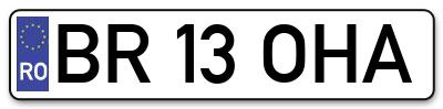 Placuta inmatriculare numar auto  BR-13-OHA, BR 13 OHA, BR13OHA