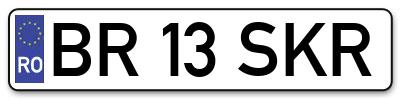 Placuta inmatriculare numar auto  BR-13-SKR, BR 13 SKR, BR13SKR