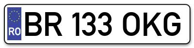 Placuta inmatriculare numar auto  BR-133-OKG, BR 133 OKG, BR133OKG