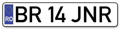 Placuta inmatriculare numar auto  BR-14-JNR, BR 14 JNR, BR14JNR
