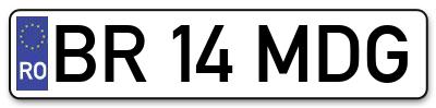 Placuta inmatriculare numar auto  BR-14-MDG, BR 14 MDG, BR14MDG