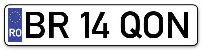 Placuta inmatriculare numar auto  BR-14-QON, BR 14 QON, BR14QON