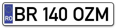 Placuta inmatriculare numar auto  BR-140-OZM, BR 140 OZM, BR140OZM