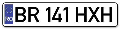 Placuta inmatriculare numar auto  BR-141-HXH, BR 141 HXH, BR141HXH